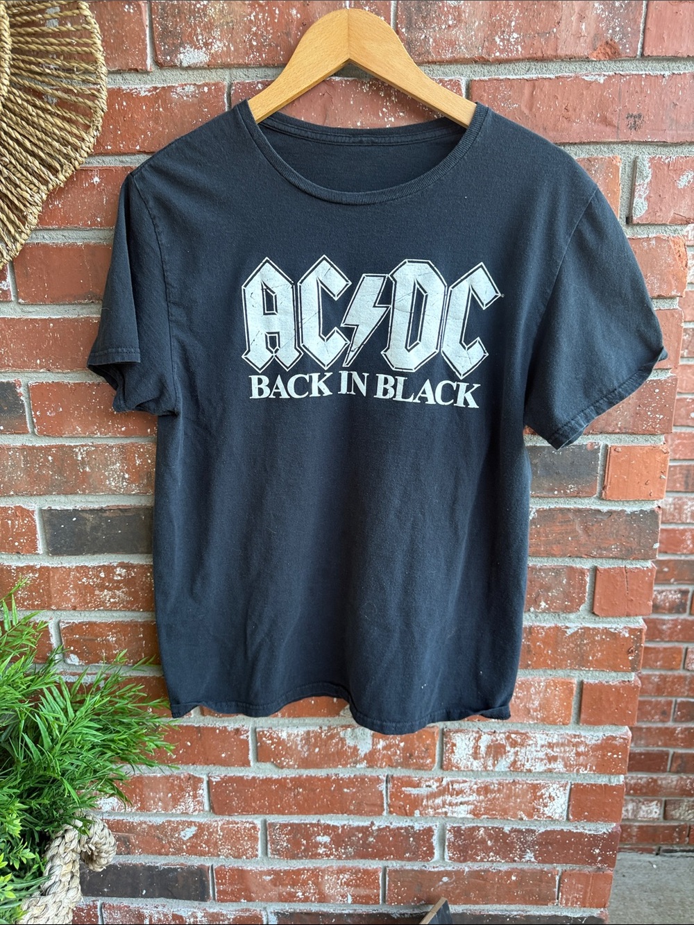 AC/DC Black Short Sleeve Graphic Tee with White Logo